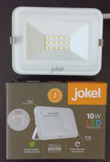 Reflektor LED 10W AC220-240V 6500K SMD2835 IP65 beli JOKEL