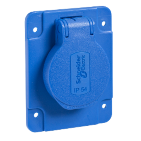 PKS61B PratiKa utičnica - plava - 2P + E - 10/16 A - 250 V - šuko - IP54 - ugradna