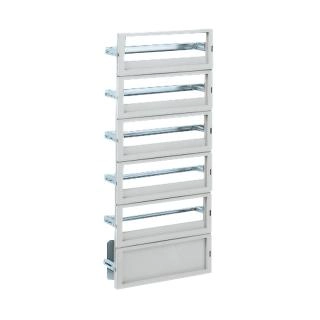  NSYDLP132G NSYDLP132G DLP modularni ram132 modula (18mm) izolacioni materijal za PLA V750xŠ750 Tip proizvoda ili komponente	
Šasija
Kratko ime uređaja	
DLP
For enclosure nominal dimensions	
-
Lokacija za montiranje	
Prednja strana ormana
Kompatibilnost grupe proizvoda	
Thalassa PLA
Thalassa PHD
Sastav uređaja	
1 konstrukcija šasije
4 prednji paneli sa 35 mm DIN šinom
1 sabirnica nule/uzemljenja 2 x 16 mm² 5 x 6 mm²
Dodatne informacije	
IP2x nije validno kada se šasija ugrađuje na 67 mm
Dopunske informacije
Materijal	
Prednji panel: samogasivi
Konstrukcija šasije i šine: galvanizovani čelik
Boja	
Prednji panel: siva (RAL 7035)
Način fiksiranja	
Sa elementom za fiksiranje - napred sa nosačima lokacija
Podešavanje	
U visinu od 40 do 85 mm za DIN šinu
Broj horizontalnih redova	
4
Ukupan broj 18 mm modula	
132
Tip prednje ploče	
Ploča sa otvorom
Broj otvora	
4 izreza
Visina	
750 mm
Širina	
750 mm 