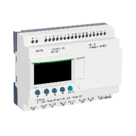  SR3B261BD SR3B261BD 16DI+10 relejnih, 24V DC programibilni relej Zelio Logic Modularni progr. kontroler Zelio Logic, 26 I O, 24 V DC, časovnik-displej. tip proizvoda ili komponente: modularni programabilni relej. 