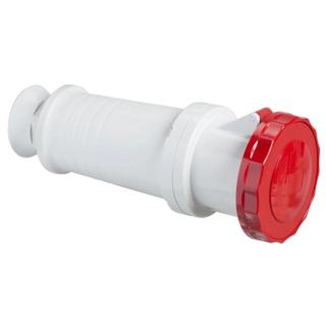  81482 81482 PratiKa Wander utičnica - ravna - 63 A - 3P + E - 380...415 V AC - IP67 Broj polova	
3P + E
Tip mreže	
AC
Standard utičnice	
Industrijski
Dopunske informacije
Kategorija priključnice i utikača	
Ravna
[in] nazivna struja	
63 A
[ue] nazivni napon	
380...415 V
Mrežna frekvencija	
50/60 Hz
Pozicija kontakta uzemljenja u smeru kazaljke na satu	
6 h
Materijal utikača, utičnice	
Kućište: samogasivi konstruisan polimer
Materijal kontakta	
Pinovi: nerđajući čelik
Sleeves: nickel plated brass
Opruge: nerđajući čelik
Povezivanje - priključci	
Neodvojivi zavrtnji
Poprečni presek kabla	
6…25 mm²
Spoljašnji prečnik kabla	
17…31 mm
Kablovski uvod	
Kablovska uvodnica 