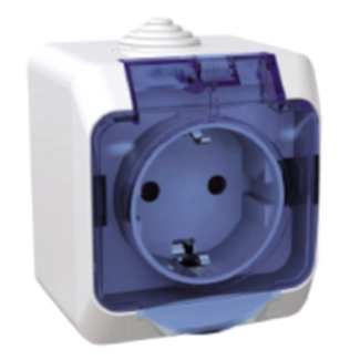 WDE000543 WDE000543 Cedar Plus - jednostruka utičnica sa uzem.-16A, zaštita, providni poklopac, bela