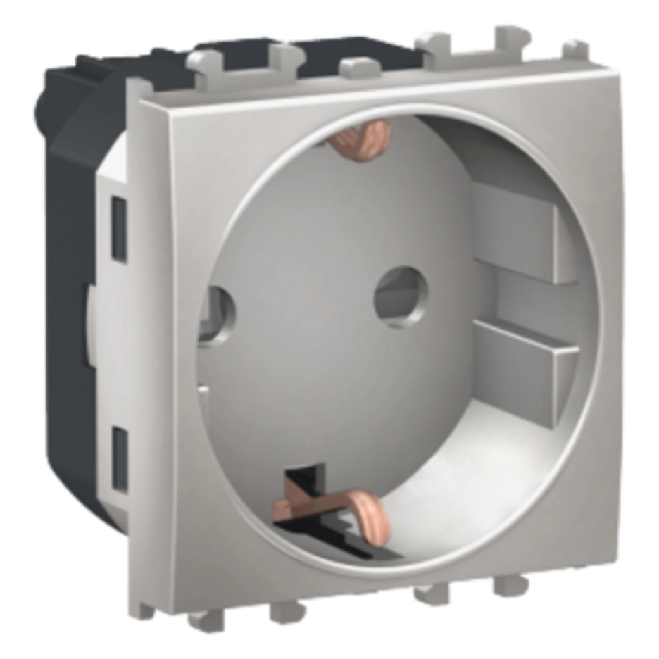  LMR5210004 LMR5210004  Easy Styl, utičnica, 2P + E sa zaštitom, 2 modula, srebrna Tip proizvoda ili
komponente
Utičnica
Broj energetskih
utičnica
1
Prezentacija uređaja Mehanizam
Kompatibilnost grupe
proizvoda
Easy Styl
Konfiguracija polova
utičnice
2P + E with shutters
Standard utičnice Nemački
Opis standarda utičnice Uzemljenje sa strane
Broj modula 2 modules
Nijansa boje Srebrna
Tip pakovanja Pakovanje u kesicama
Nazivna struja 16 A at 250 V AC
Povezivanje - priključci Vijčani priključni blokovi
Materijal ABS + PC
Visina 51 mm
Širina 44 mm
Dubina 39 mm 