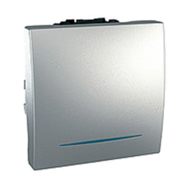  MGU3.261.30I MGU3.261.30I Jednopolni prekidač 16A sa indikatorom Unica Top/Class, rocker lightable switch, 1-way, 16AX 250 VAC, 2m, alu.. ime dekorativnog elementa: Unica Top - Unica Class - primena uređaja: upravljanje - prezentacija uređaja: mehanizam.