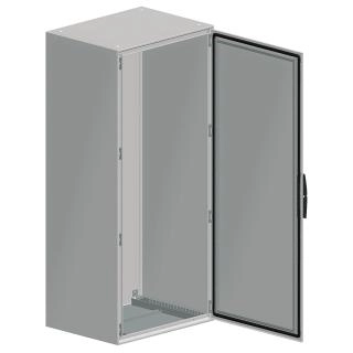  NSYSM18830P NSYSM18830P Spacial SM kompaktni orman sa montažnom pločom - VŠD1800x800x300 mm Tip proizvoda ili komponente	
Kompaktni orman
Primena	
Više namena
Tip dodatnog instalacionog pribora	
Slobodnostojeći
Sastav uređaja	
1 body
1 cable gland plate
1 sistem za zabravljivanje sa ručicom: vrata
4 držač montažne ploče
1 mounting plate
1 vrata
Odvojivi delovi	
Vrata sa zavrtnjima bez matice šarku
Montažna ploča sa zavrtnjima bez matice nosač montažne ploče
Nosač montažne ploče sa zavrtnjima bez matice
Nazivna visina ormana	
1800 mm
Nazivna širina ormana	
800 mm
Nazivna dubina ormana	
300 mm
Dopunske informacije
Broj vrata	
Prednji deo: 1 vrata
Otvaranje vrata	
Reversible (120 °)
Tip vrata	
Ravna
Tip zaključavanja	
Zaključavanje u 4 tačke, ručica sa umetkom 5 mm dvostruki prorez
Tip kućišta	
Kućište iz jednog dela sa zavarenim zadnjim panelom
Prednji deo formira čvrst ram sa zavarenim uglovima
Opis montažne ploče	
Ravna
Tip uvodne ploče	
Standardna
Kablovski uvod	
1 uvod
Materijal	
Mounting plate: galvanised steel 