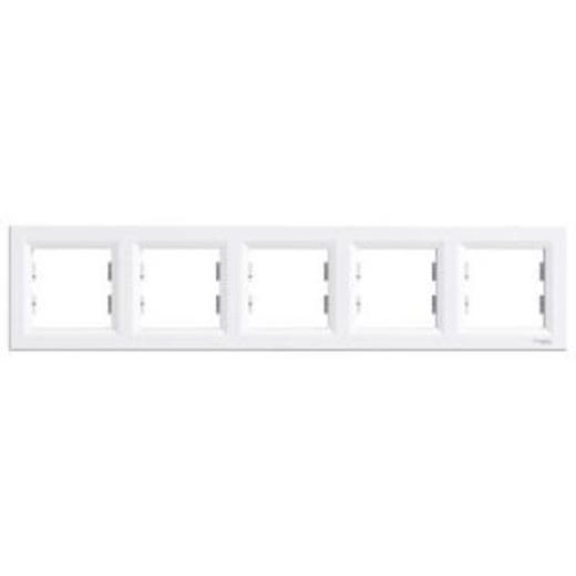  EPH5800521 EPH5800521 Asfora - horizontalni ram za 5 elemenata - beli Tip proizvoda ili komponente	
Dekorativni ram
Nijansa boje	
Bela
Tip pakovanja	
Pakovanje u kesicama
Dopunske informacije
Broj grupa	
5 gangs horizontal
Materijal	
ABS (akrilonitril-butadien-stiren): dekorativni ram
Završna obrada	
Sjajno