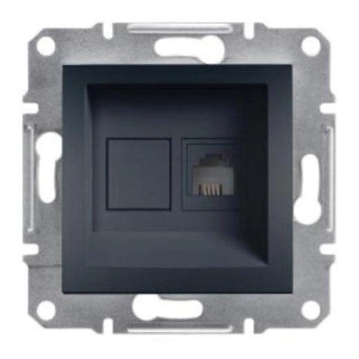  EPH4100171 EPH4100171 Asfora - telefonska utičnica RJ11, bez rama, antracit Tip proizvoda ili komponente	
Telefonska utičnica
Prezentacija uređaja	
Mehanizam sa montažnim ramom
Tip telefonske utičnice	
RJ11 (4 contacts)
Nijansa boje	
Antracit
Tip pakovanja	
Pakovanje u kesicama
Dopunske informacije
Montaža uređaja	
Ugradno
Povezivanje - priključci	
Vijčani priključci
Krutost kabla	
Fleksibilni
Kruti
Materijal	
ABS (acrylonitrile butadiene-styrene): central plate
Završna obrada	
Ofarban
Provodni materijal	
Bakar 