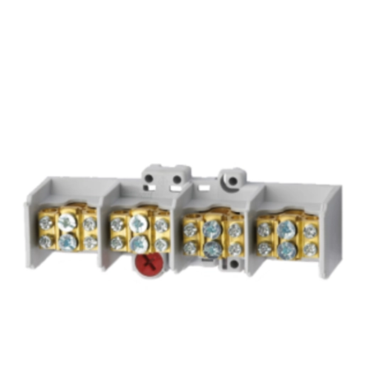  MAF4352A32 MAF4352A32 Razvodna stezaljka ( klema ) MAF35 4P-2 in:1x35mm2 out:2x25mm² Univezalni brzo montirajući patent osigurava da se Razvodna klema
može montirati horizontalno i vertikalno na 35 mm EN 50022
šinu bez potrebe za bilo kakvom izmenom. Ako se klema montira
vertikalno, kontakti obezbeđuju klemu od ispadanja kada se
zavrtanj ukloni.
Kleme mogu biti montirane na 35 mm EN 50022 šinu i dodatnim
zaključavanjem pomoću ekscentričnog zavrtnja. Mogu biti
montirane na ravne površine bez ikakvih modifikacija.
MAF 