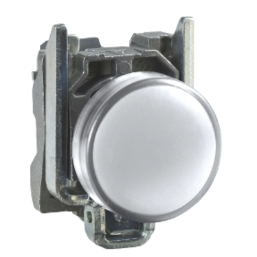  XB4BVB1 XB4BVB1 Bela kompletna signalna lampica Ø22 ravna sočiva sa integrisanim LED 24V Ova Harmony XB4 modularna bela signalna lampica sa ravnim sočivom se napaja sa 24V AC/DC, koristi ugrađeni LED. Sadrži metalni okvir. Ova lampica, napravljena da traje bez održavanja i za jasnu indikaciju procesa i rada mašina, lako se ugrađuje u standardne otvore prečnika 22 mm i povezuje jednostavnim vijčanim priključcima. Jasno se vizuelno prepoznaje na daljinu zahvaljujući snažnom i dugotrajnom LED osvetljenju. Otporna je na udarce, na prašinu, vodu i vibracije zahvaljujući svojim IP66 / IP67 / IP69 / IP69K zaštitama, što je čini idealnom za rad u teškim uslovima.           
