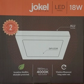  AL586-18W-4000K AL586-18W-4000K AL586 LED panel 18W nadgradni 225x225x32mm 100-240V IP20 4000K JOKEL  