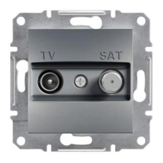  EPH3400162 EPH3400162 TV-SAT završna utičnica (1dB), bez rama, čelik Tip proizvoda ili komponente	
TV/SAT utičnica
Prezentacija uređaja	
Mehanizam sa montažnim ramom
Tip tv utičnice	
Završetak linije (završna utičnica)
Dodatne informacije za uređaj	
Za serijske razvodne sisteme
Za paralelne razvodne sisteme
Nijansa boje	
Boja čelika
Tip pakovanja	
Pakovanje u kesicama
Dopunske informacije
Montaža uređaja	
Ugradno
Broj utičnica	
2
Tv priključak	
Muški IEC 9.52 mm
Sat konektor	
F tip
Slabljenje	
1 dB
Dc struja	
U SAT konektoru
Broj po liniji	
1