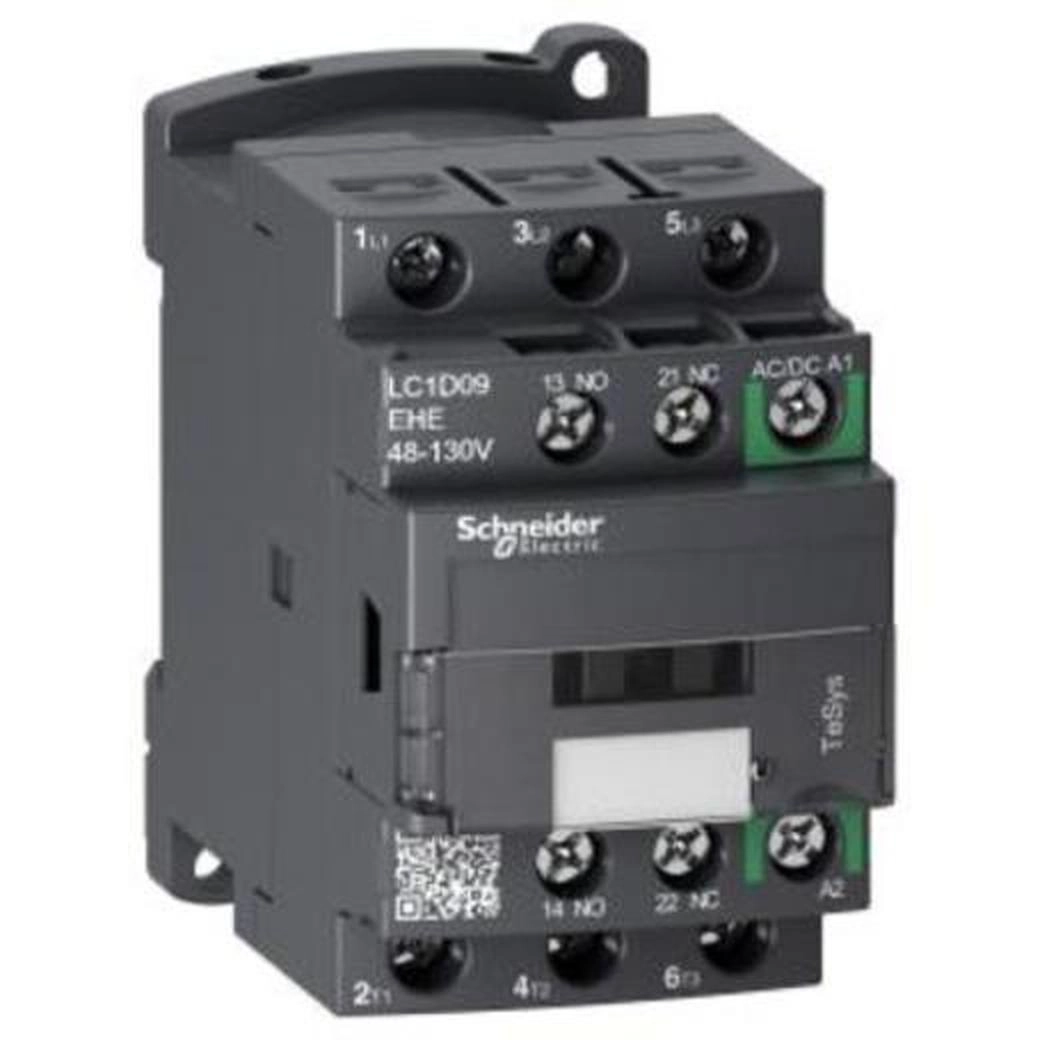  lC1D32EHE lC1D32EHE KONTAKTOR TeSys_D 3P 32A 48-130V AC/DC TeSys D kontaktor 3p 32A AC-3 do 440V kalem 48-130V AC/DC. grupa proizvoda: TeSys - ime proizvoda: TeSys D Green - tip proizvoda ili komponente: kontaktor - primena kontaktora: rezistivno opterećenje, upravljanje motorom - raspored kontakata: 3 NO - [Ie] nazivna radna struja: 32 A (<= 60 Â°C) pri <= 440 V AC-3 za kolo napajanja, 50 A (<= 60 Â°C) pri <= 440 V AC-1 za kolo napajanja - snaga motora kW: 18.5 kW pri 660...690 V AC 50 Hz AC-3, 7.5 kW pri 220...230 V AC 50 Hz AC-3, 15 kW pri 415 V AC 50 Hz AC-3, 15 kW pri 440 V AC 50 Hz AC-3, 15 kW pri 380...400 V AC 50 Hz AC-3, 18.5 kW pri 500 V AC 50 Hz AC-3 - snaga motora hp: 2 hp pri 115 V AC 60 Hz za monofazne motori, 25 hp pri 575/600 V AC 60 Hz za trofazne motori, 10 hp pri 230/240 V AC 60 Hz za trofazne motori, 20 hp pri 460/480 V AC 60 Hz za trofazne motori, 5 hp pri 230/240 V AC 60 Hz za monofazne motori, 10 hp pri 200/208 V AC 60 Hz za trofazne motori - napon upravljačkog kola: 48...130 V AC 50/60 Hz, 48...130 V DC - tip kalema:  