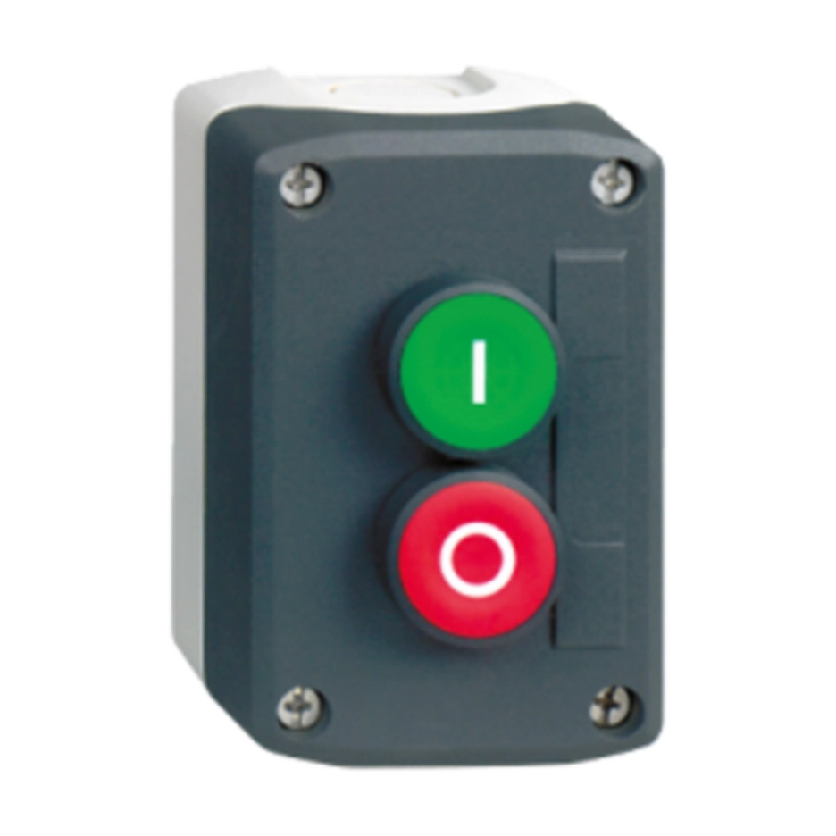  XALD213 XALD213 Tamnosiva upr. kutija-zeleni udubljeni/crveni udubljeni taster Ø22 sa povratkom Tamnosiva upr. kutija-zeleni udubljeni/crveni udubljeni taster Φ22 sa povratkom. tip proizvoda ili komponente: kompletna upravljačka stanica  - namena proizvoda: za XB5 Φ 22 mm upravljačko signalne elemente - glava uređaja: 2 udubljena tastera - obeležavanje glave: zeleni 'I' 1 NO - crveni 'O' 1 NC - položaj oznake: označavanje na tasteru - operacija kontakata: sporo isključenje.