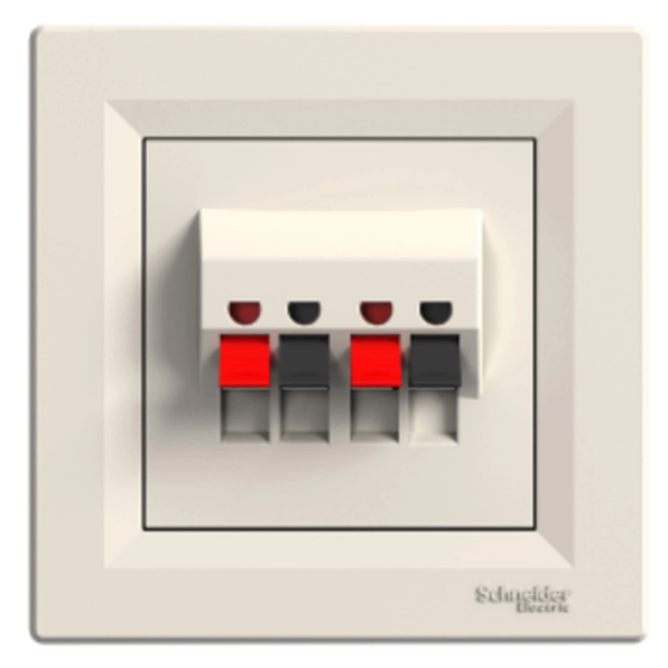  EPH5700123 EPH5700123 Asfora - dupla utičnica za zvučnike - bež Tip proizvoda ili komponente	
Utičnica za zvučnik
Prezentacija uređaja	
Kompletan proizvod
Nijansa boje	
Krem
Tip pakovanja	
Pakovanje u kesicama
Dopunske informacije
Montaža uređaja	
Ugradno
Povezivanje - priključci	
Priključci bez zavrtnjeva
Broj kablova	
4 kabl(ovi)
Krutost kabla	
Kruti 