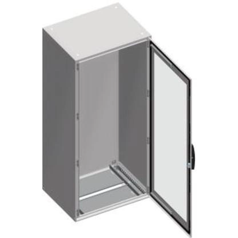  NSYSM20850T NSYSM20850T Spacial SM kompaktni orman sa providnim vratima - 2000x800x500 mm Tip proizvoda ili komponente	
Kompaktni orman
Primena	
Više namena
Tip dodatnog instalacionog pribora	
Slobodnostojeći
Sastav uređaja	
1 body
1 cable gland plate
1 sistem za zabravljivanje sa ručicom: vrata
4 držač montažne ploče
1 vrata
Odvojivi delovi	
Vrata sa zavrtnjima bez matice šarku
Nosač montažne ploče sa zavrtnjima bez matice
Nazivna visina ormana	
2000 mm
Nazivna širina ormana	
800 mm
Nazivna dubina ormana	
500 mm
Dopunske informacije
Broj vrata	
Prednji deo: 1 vrata
Otvaranje vrata	
Reversible (120 °)
Tip vrata	
Providna
Tip zaključavanja	
Zaključavanje u 4 tačke, ručica sa umetkom 5 mm dvostruki prorez
Tip kućišta	
Kućište iz jednog dela sa zavarenim zadnjim panelom
Prednji deo formira čvrst ram sa zavarenim uglovima
Opis montažne ploče	
Bez montažne ploče
Tip uvodne ploče	
Standardna 